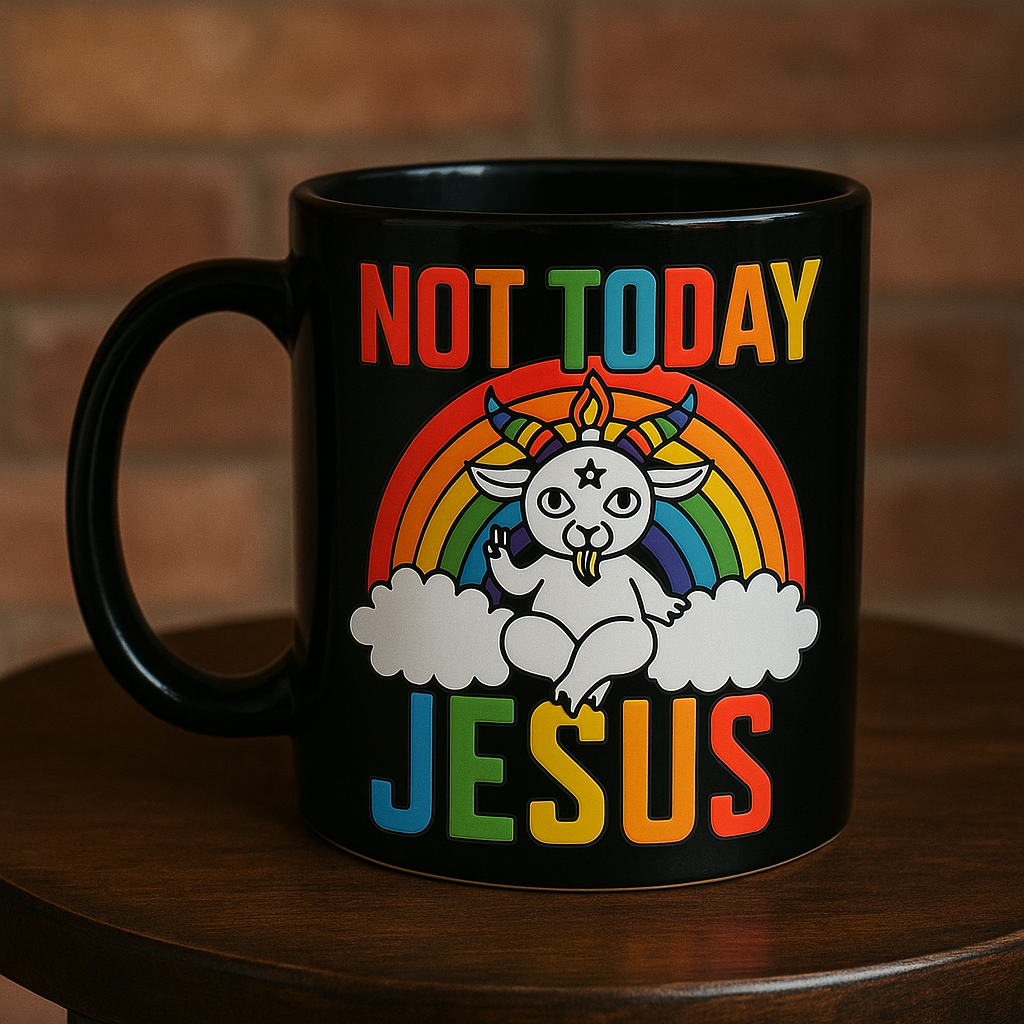 Not Today Jesus, Funny Rainbow Pride - Mug