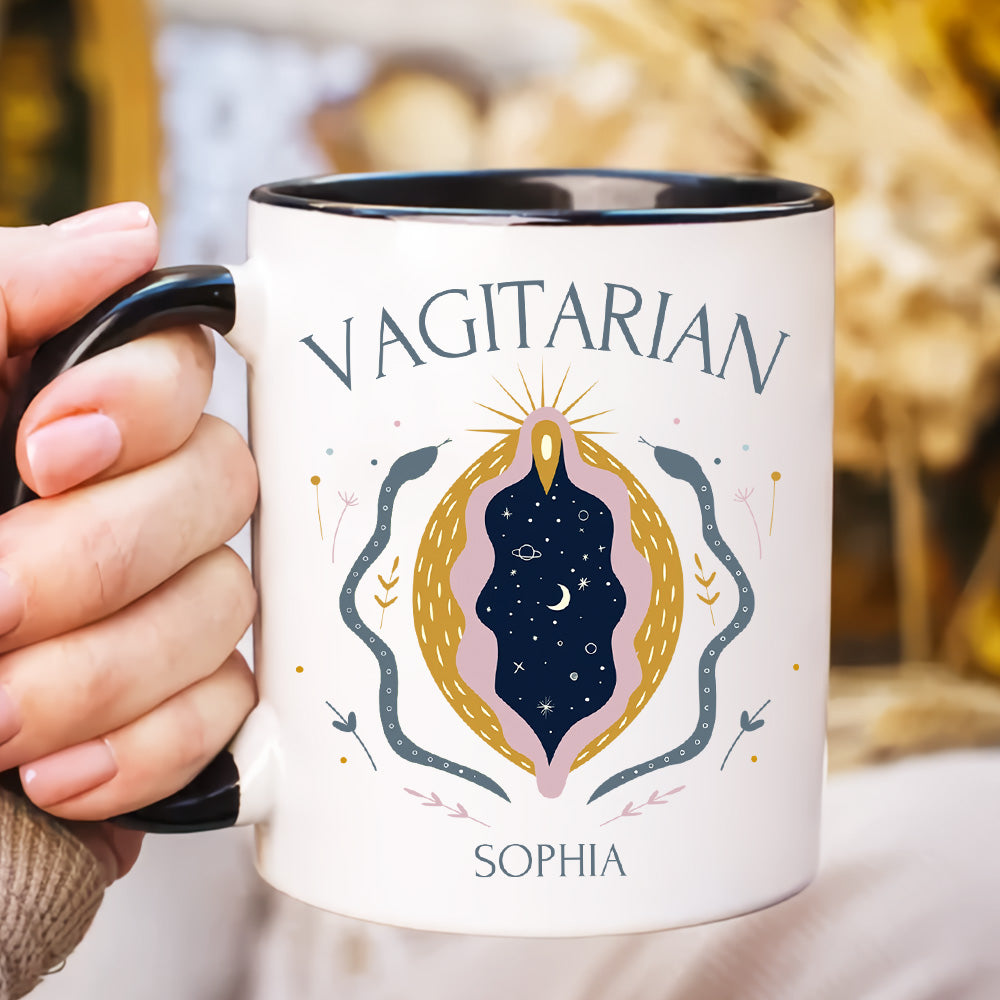Vagitarian Mug, LGBTQ+ Gift - Personalized Accent Mug