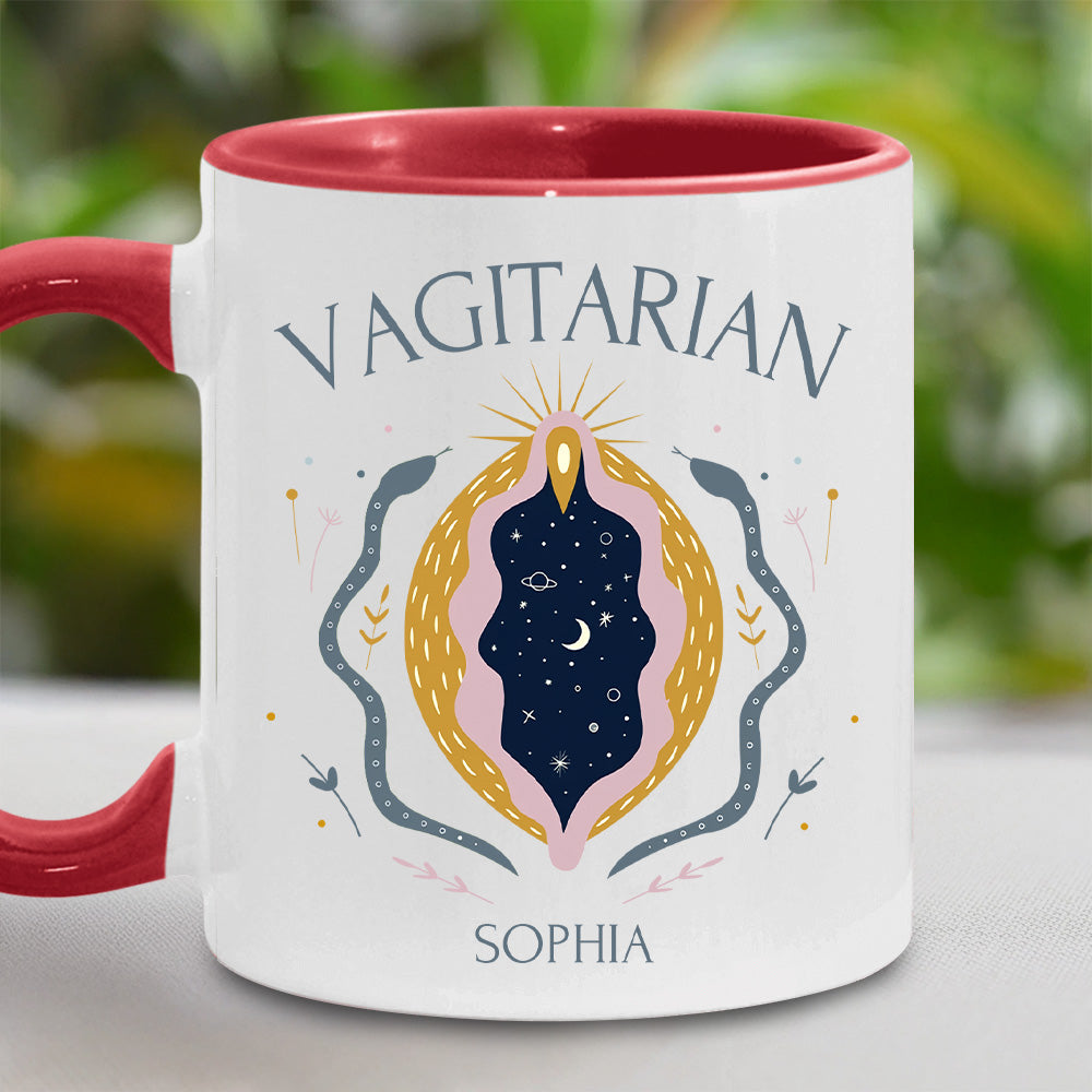 Vagitarian Mug, LGBTQ+ Gift - Personalized Accent Mug