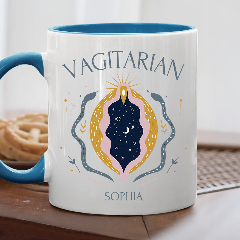 Vagitarian Mug, LGBTQ+ Gift - Personalized Accent Mug