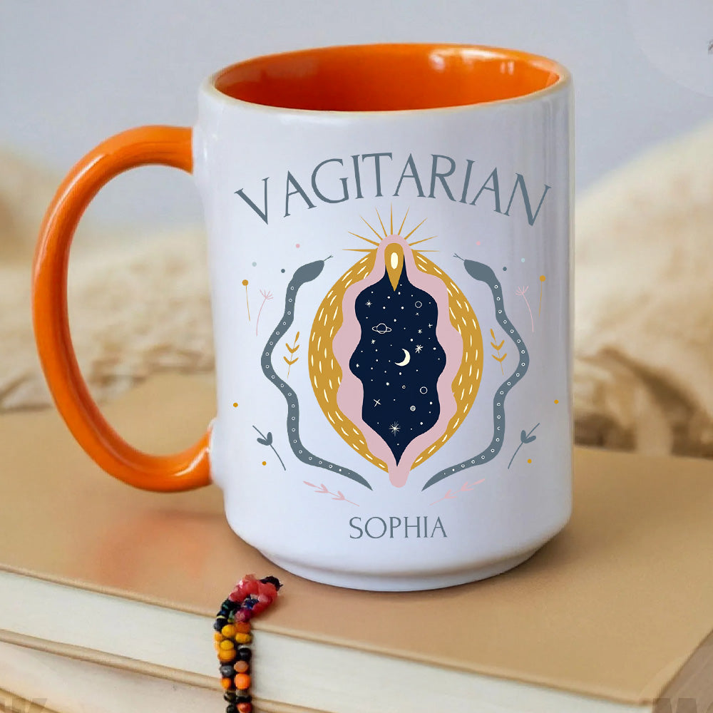 Vagitarian Mug, LGBTQ+ Gift - Personalized Accent Mug