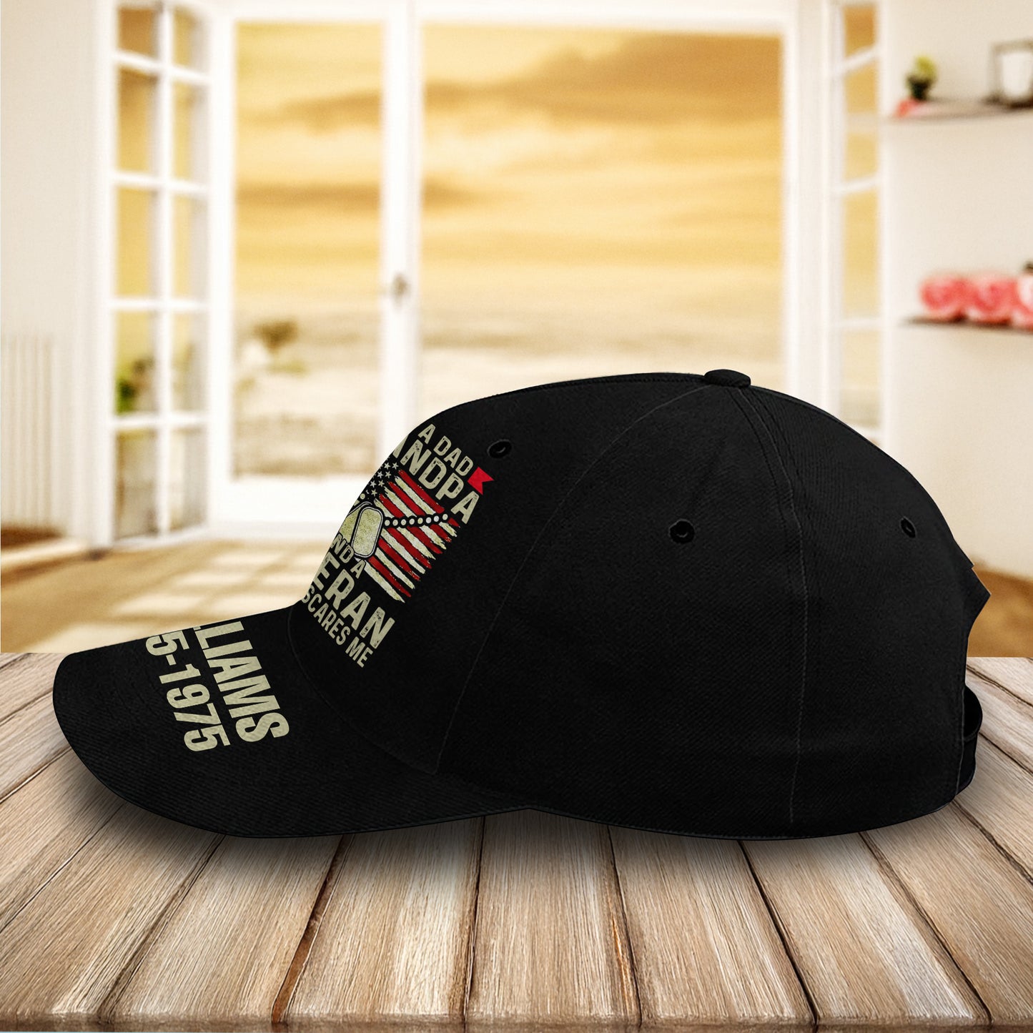 I'm A Dad Grandpa And A Veteran Nothing Scares Me - Personalized Cap