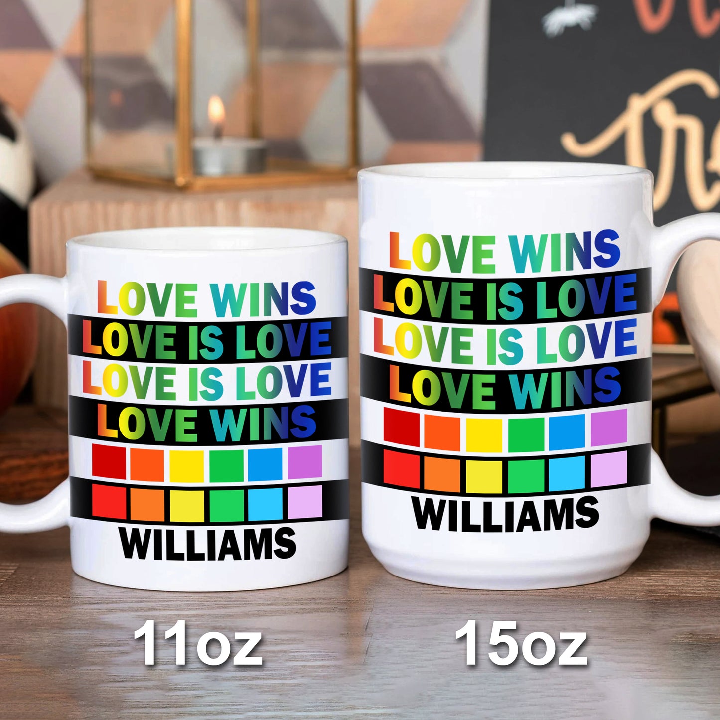 Love Wins, Love Is Love - Personalized Mug
