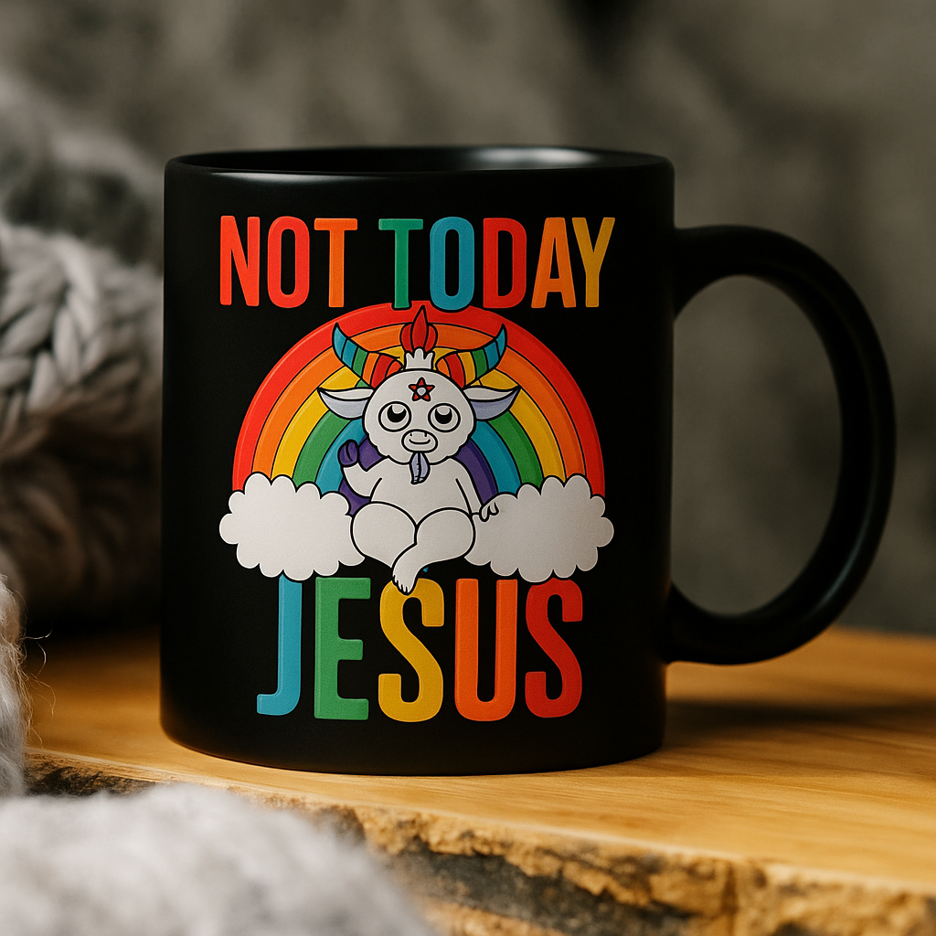 Not Today Jesus, Funny Rainbow Pride - Mug