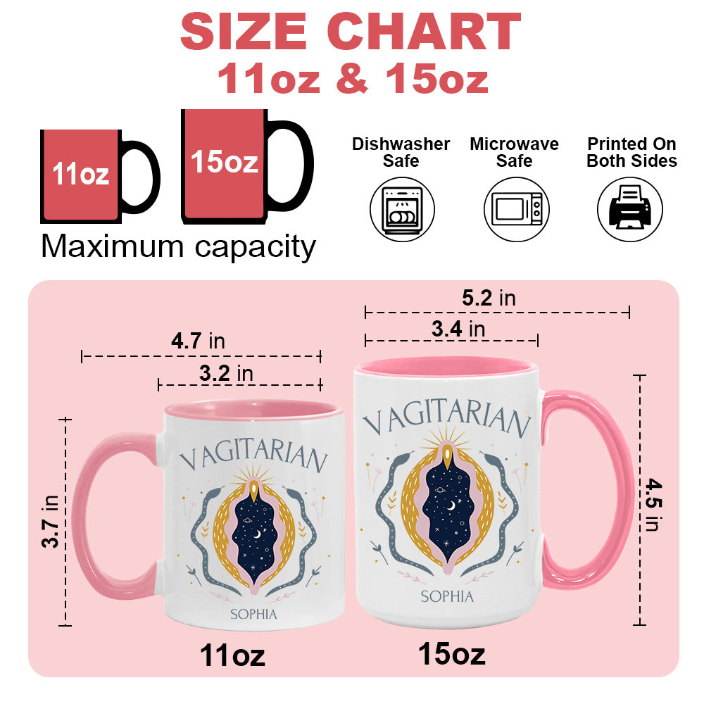 Vagitarian Mug, LGBTQ+ Gift - Personalized Accent Mug