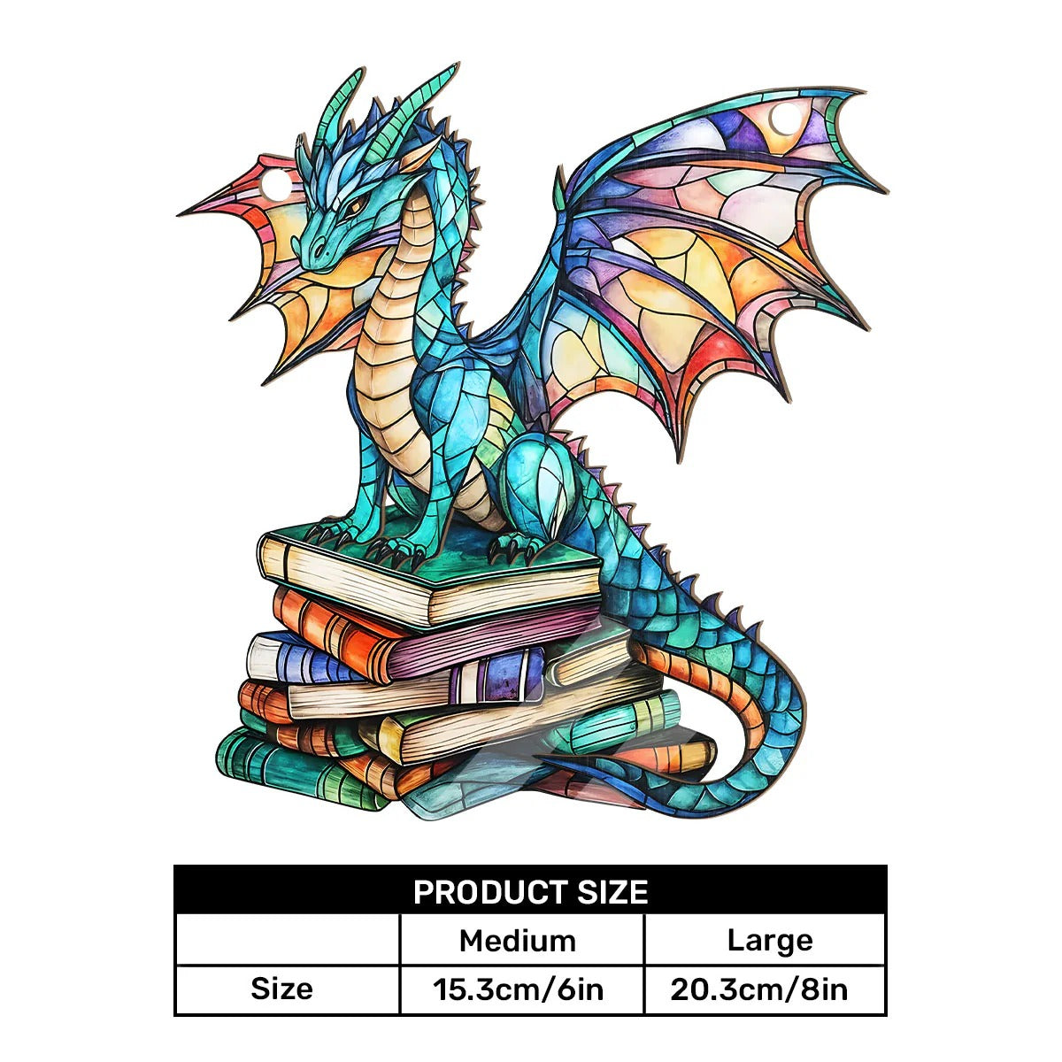 Book Dragon - Personalized Window Hanging Suncatcher