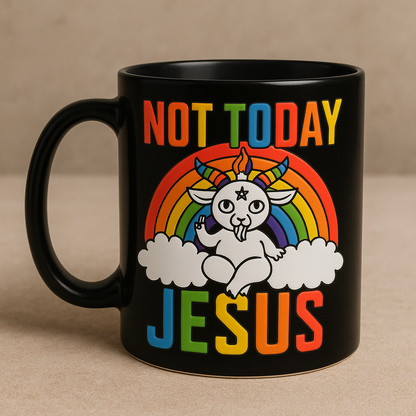 Not Today Jesus, Funny Rainbow Pride - Mug