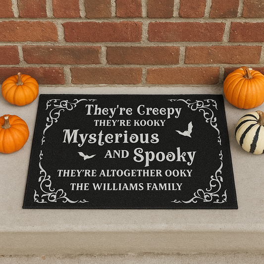 They're Creepy, They're Kooky, Mysterious And Spooky - Personalized Doormat