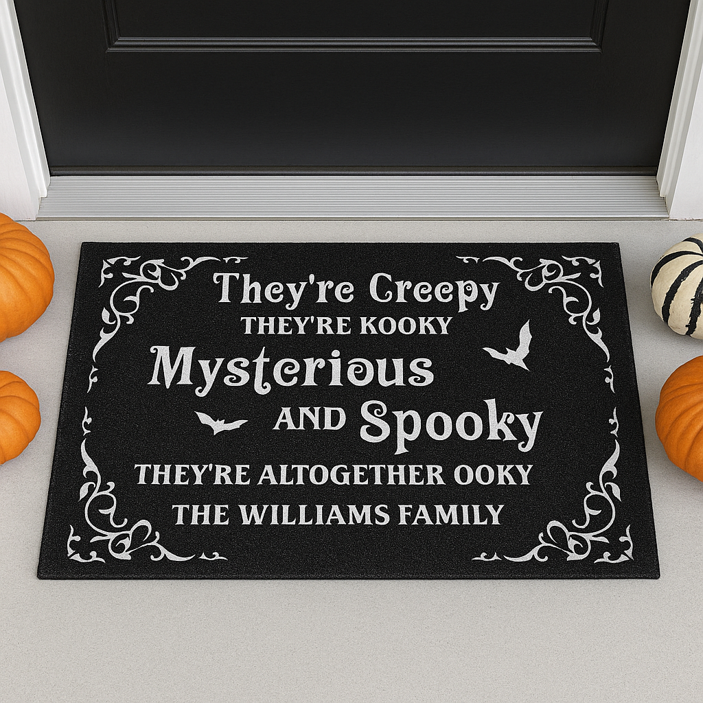 They're Creepy, They're Kooky, Mysterious And Spooky - Personalized Doormat