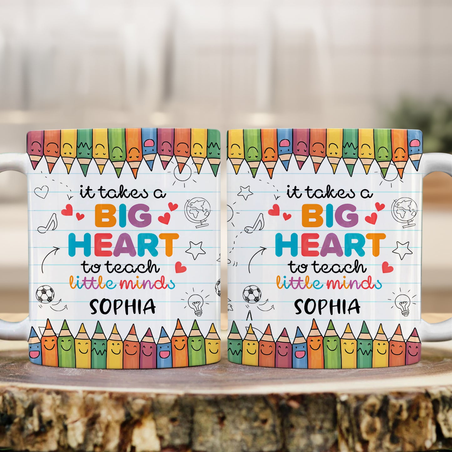 It Takes A Big Heart To Teach Little Minds - Personalized Mug