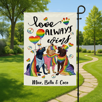Love Always Win - Personalized Garden Flag