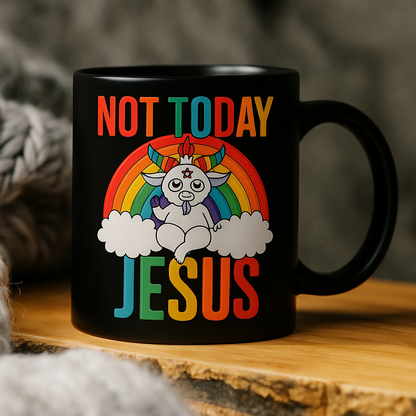 Not Today Jesus, Funny Rainbow Pride - Mug