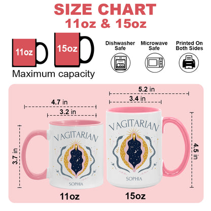 Vagitarian Mug, LGBTQ+ Gift - Personalized Accent Mug