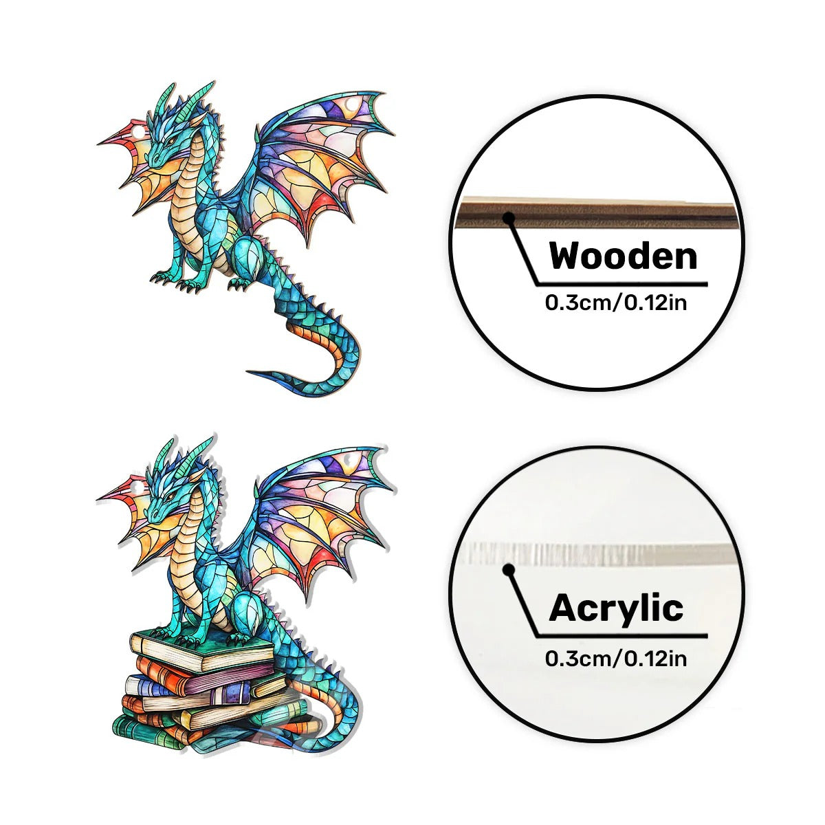 Book Dragon - Personalized Window Hanging Suncatcher