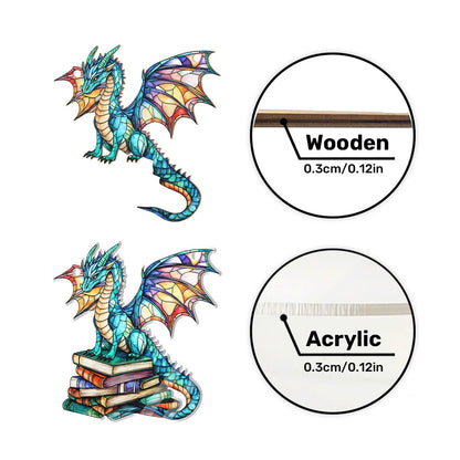 Book Dragon - Personalized Window Hanging Suncatcher